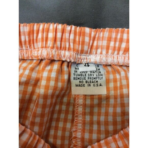 Girl Elastic Waist Short Size 4 Orange White - Picture 3 of 3